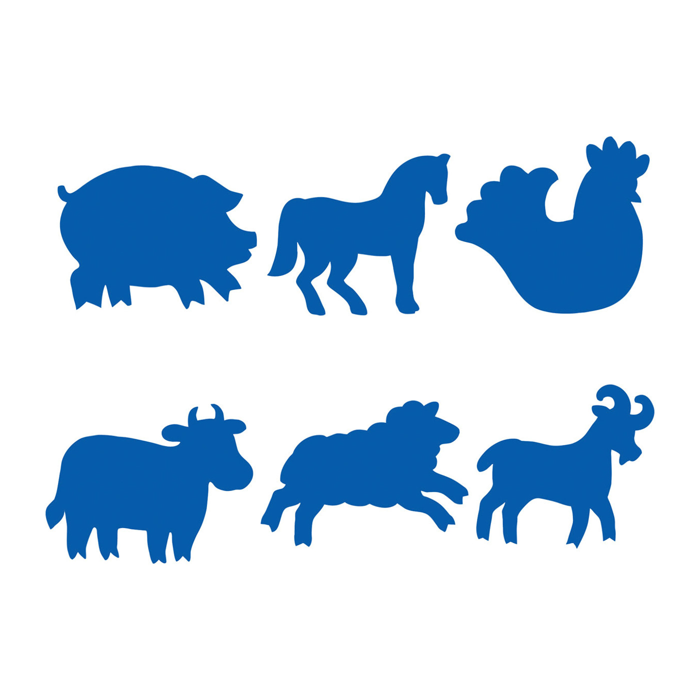 FARM ANIMAL STENCIL SET OF 6 Qizzle   52409 Stencil Farm  44479.1659251479 